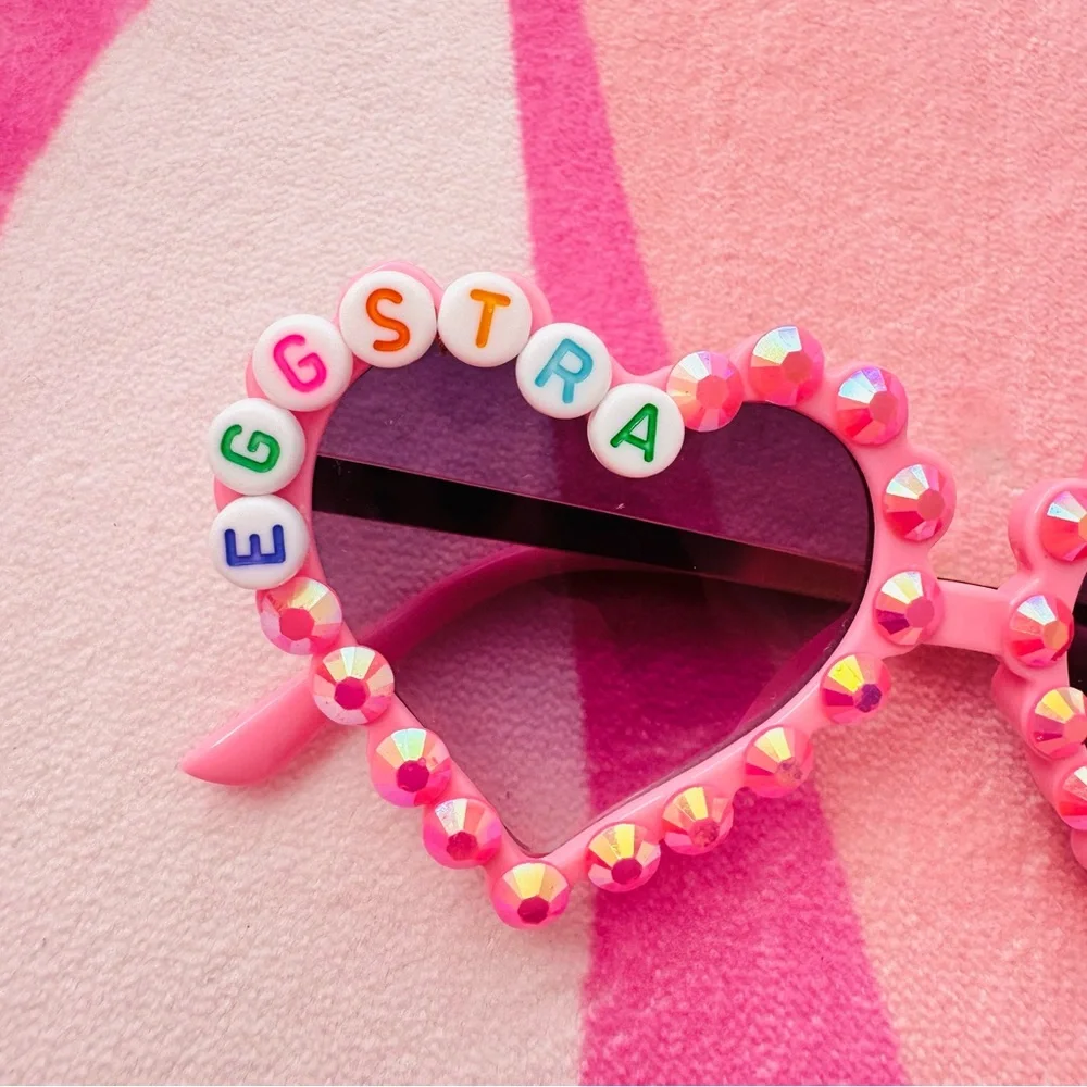 Eggstra Pink Heart-Shaped Sunglasses for Kids